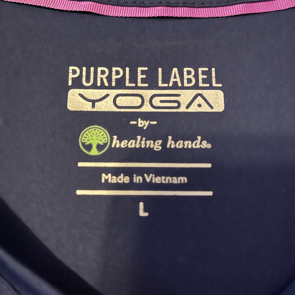 Large Purple Label Scrub top in Navy.